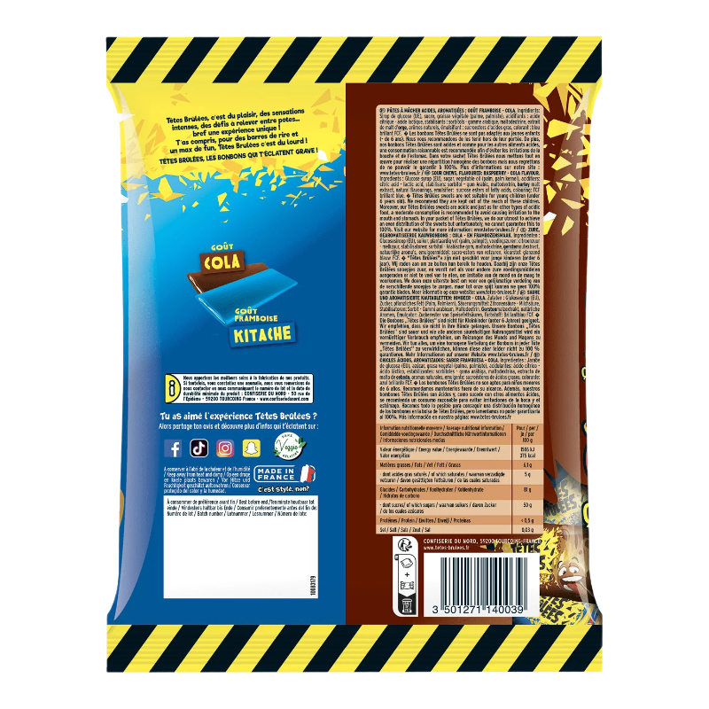 Têtes Brûlées Kitache Bonbons acides à mâcher - Sachet de 200 g
