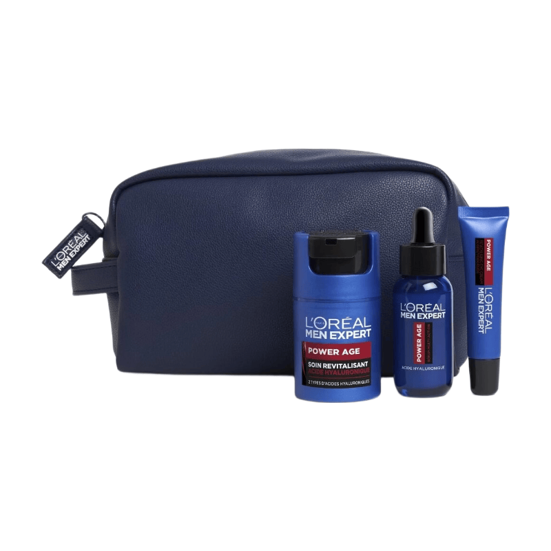 L'Oréal Paris Men Expert Power Age Trousse Routine Experte Anti-Âge (Sérum Multi-Action 30 ml + Soin Hydratant Visage 50 ml + Soin Yeux 15 ml)