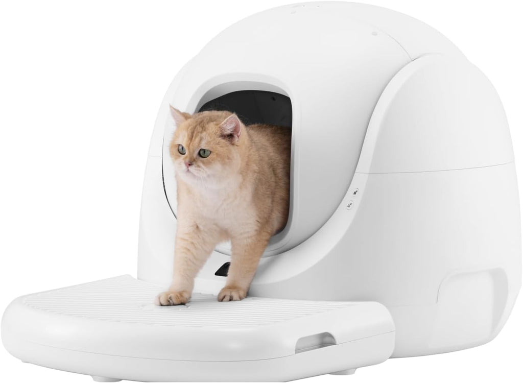 CATLINK Escalier pour chat Baymax Lite, Gris, Retient les résidus de litière des pattes, Range les sacs poubelle, pelle à litière et autres accessoires, 533 mm (L) x 545 mm (l) x ~106 mm (H)