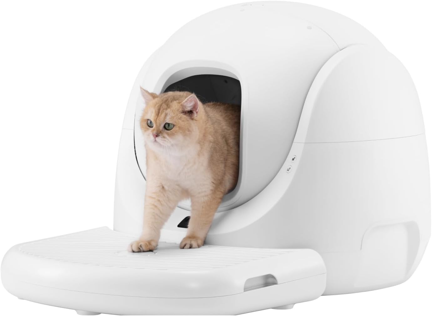 CATLINK Escalier pour chat Baymax Lite, Gris, Retient les résidus de litière des pattes, Range les sacs poubelle, pelle à litière et autres accessoires, 533 mm (L) x 545 mm (l) x ~106 mm (H)