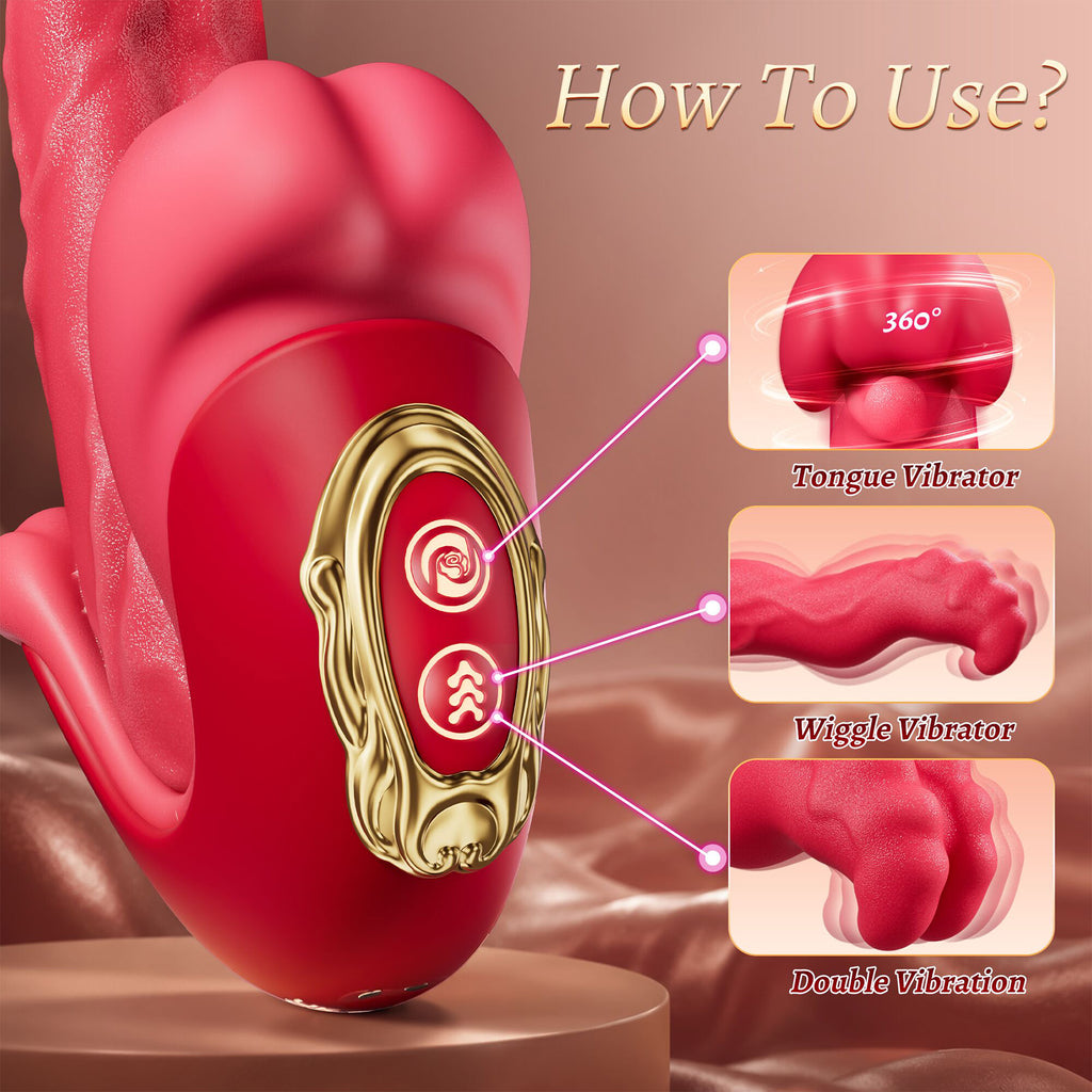 AAV Rabbit Vibromasseur 5-en-1 pour Femme, Stimulateur Clitoridien & Point G avec 8 Modes Léchage et 8 Modes Poussée, Sextoy Rechargeable, Étanche & Silencieux, Jouet Adulte pour Femme et Couple