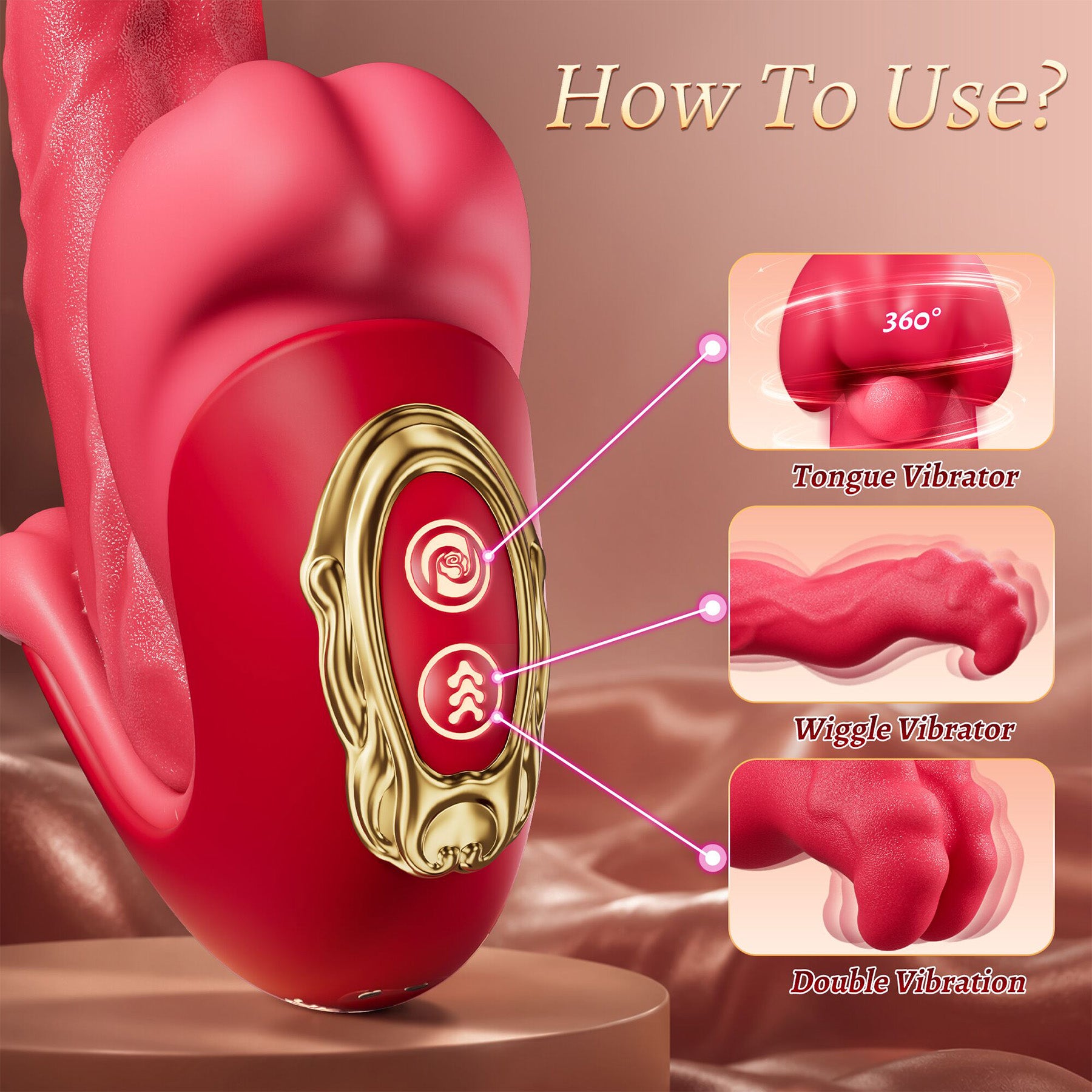 AAV Rabbit Vibromasseur 5-en-1 pour Femme, Stimulateur Clitoridien & Point G avec 8 Modes Léchage et 8 Modes Poussée, Sextoy Rechargeable, Étanche & Silencieux, Jouet Adulte pour Femme et Couple