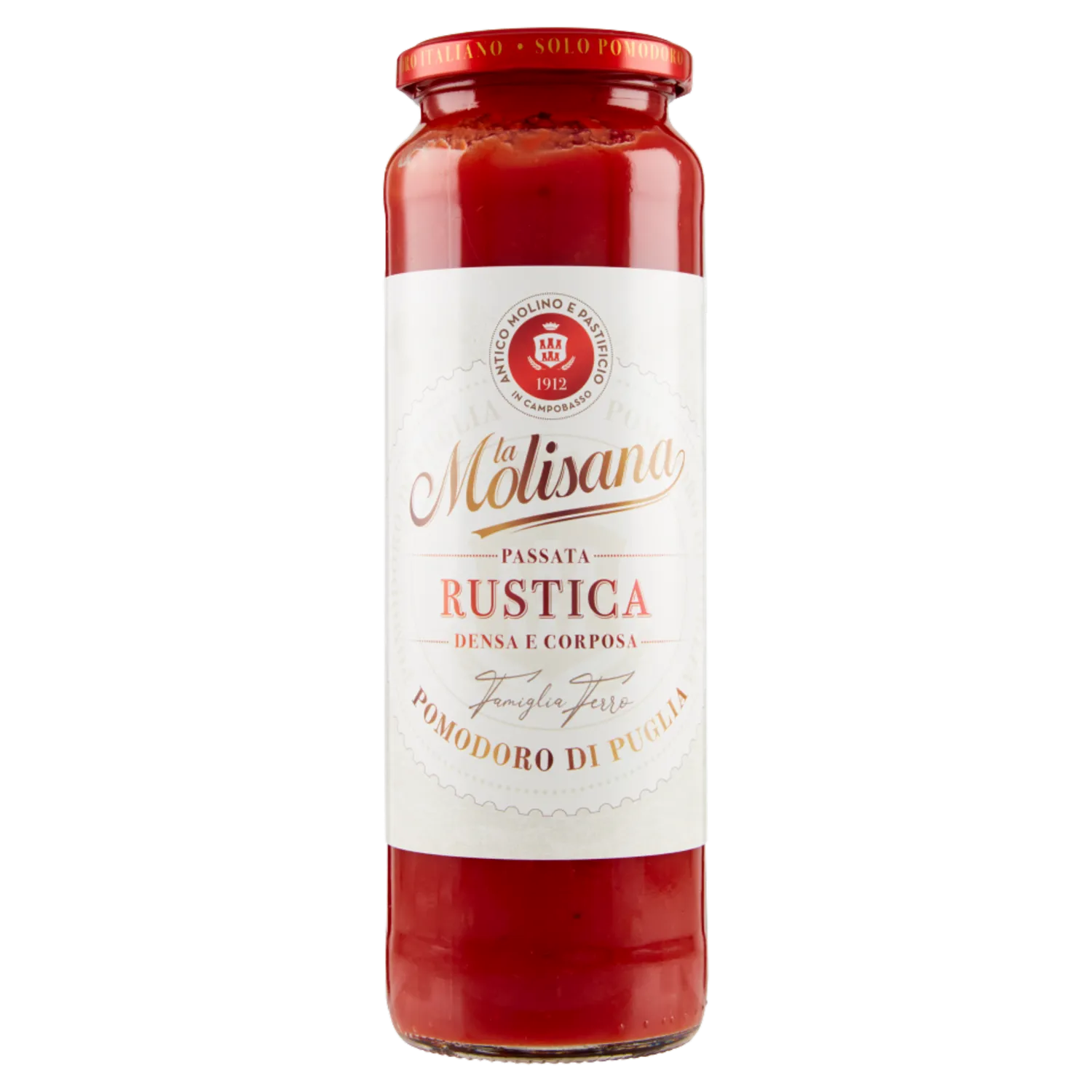 La Molisana Purée de tomates rustique 100 % italienne (Tomates cultivées dans les Pouilles) 690 g