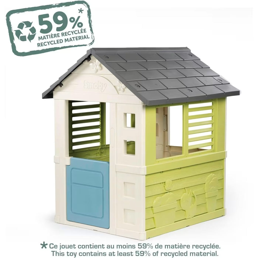 Smoby Life - Jolie Maison - Design Moderne - Portillon, Fenêtres avec Persiennes - Matière Recyclée - A Partir de 2 Ans - Fabrication Française