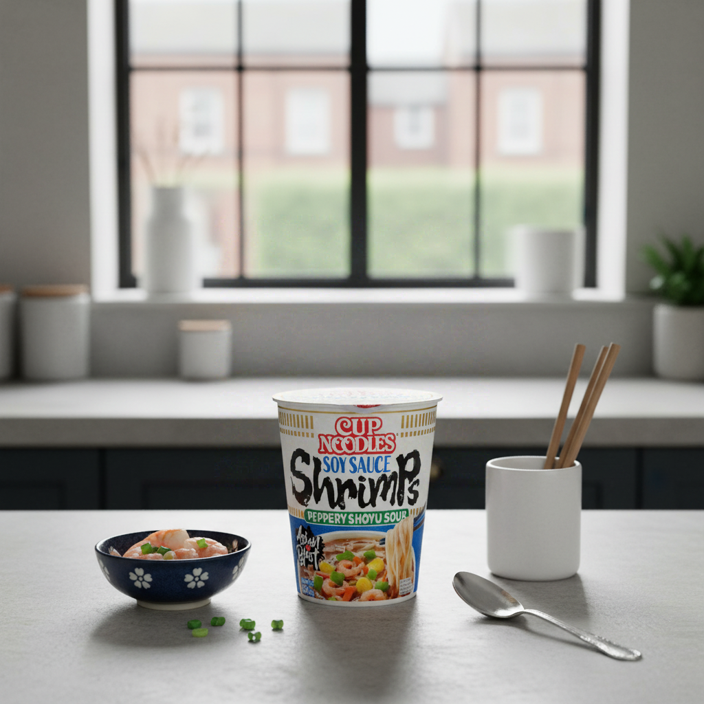 NISSIN Nouilles instantanées en cup saveur sauce soja et crevette 63 g