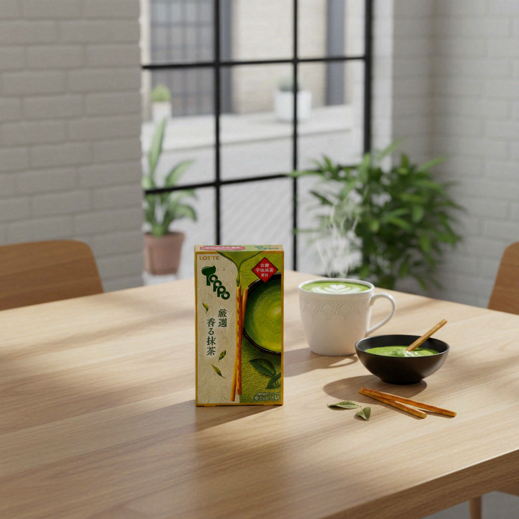 LOTTE Toppo Biscuit au matcha parfumé sélectionné 72 g