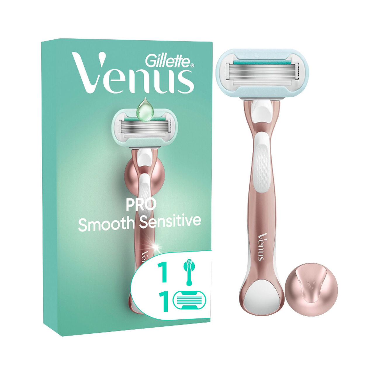 Gillette Venus Pro Smooth Sensitive - Rasoir Rechargeable avec 1 Lame - 1 Kit