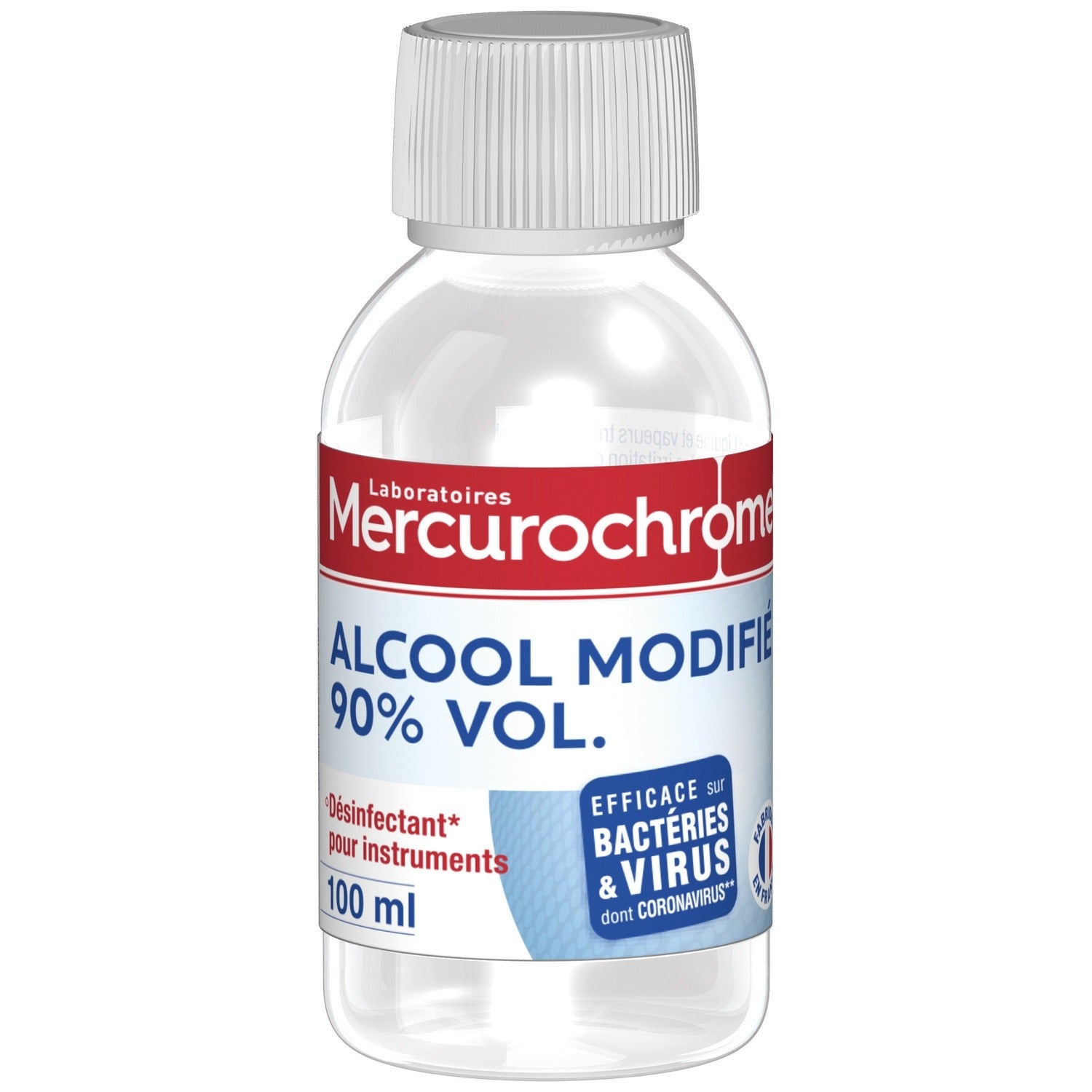 MERCUROCHROME Alcool désinfectant à 90% pour matériel et instruments 100 ml