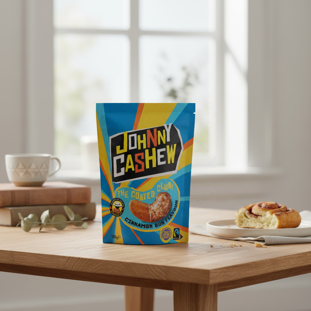 JOHNNY CASHEW Noix de cajou saveur roulé à la cannelle - 100 g