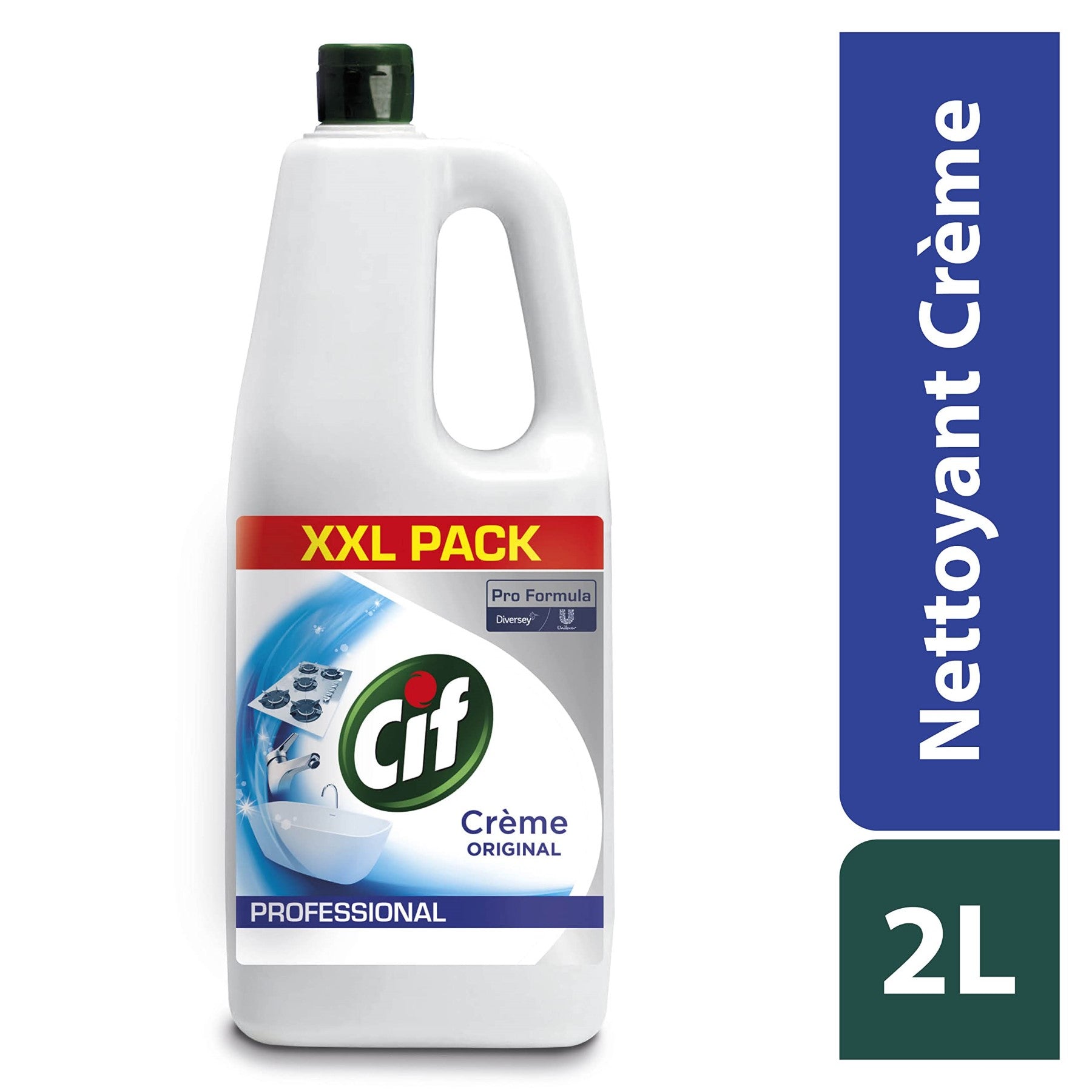 CIF Crème à récurer professionnelle non abrasive rinçage facile multi-surfaces 2 L