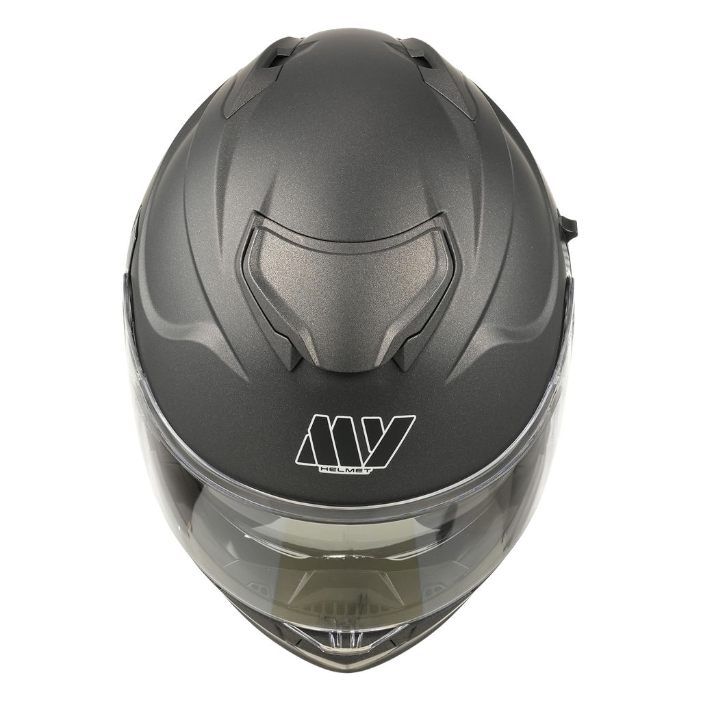 MY-935 Casque de moto intégral modulaire à visière relevable, certifié ECE 22.06, casque de moto à double visière, unisexe pour hommes et femmes, titane mat, taille XXL