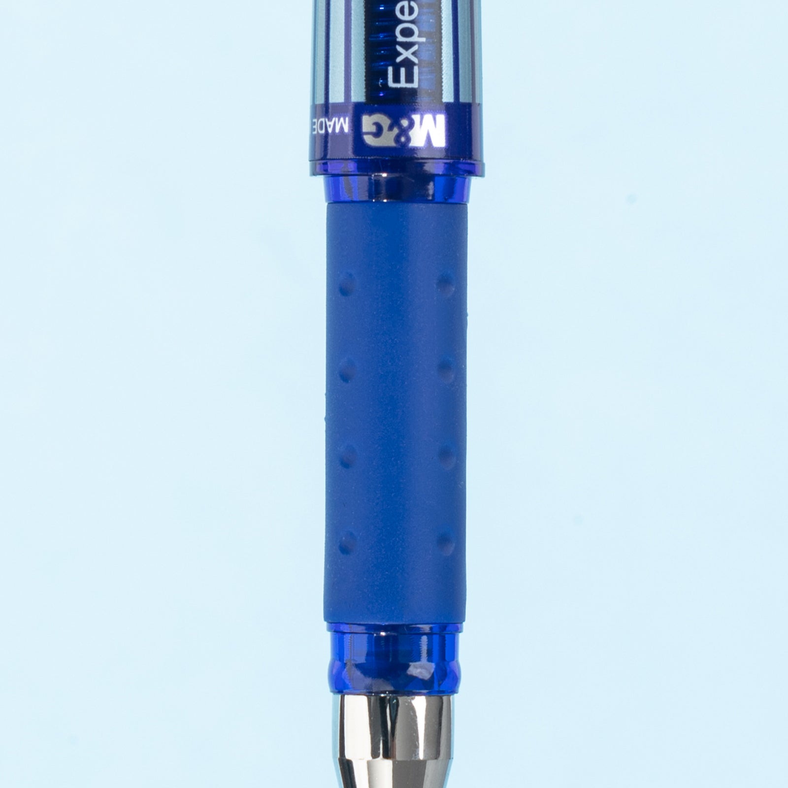 M&G ExpertGel Stylos gel à encre bleue, lot de 12, pointe moyenne 1,0 mm, séchage rapide, écriture fluide avec grip antidérapant et capuchon pour bureau et école