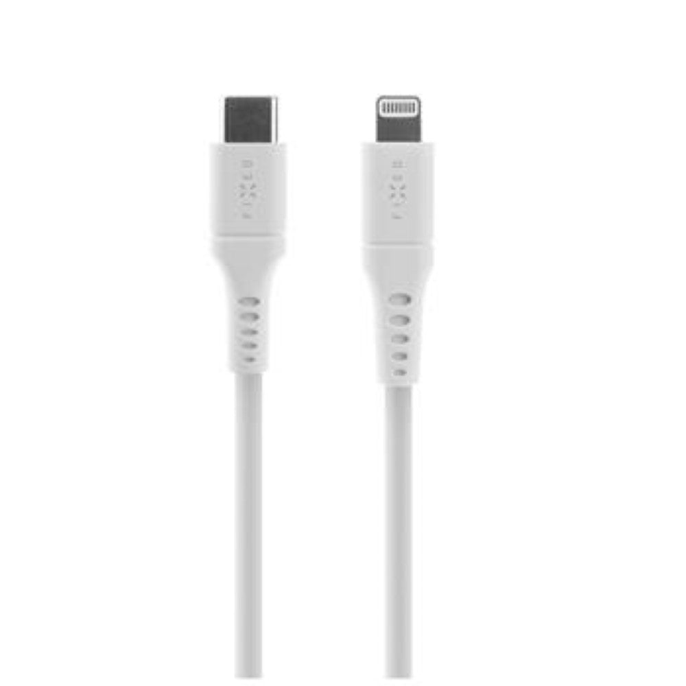 FIXED Câble Liquid Silicone USB-C/Lightning, 1,2 m, blanc