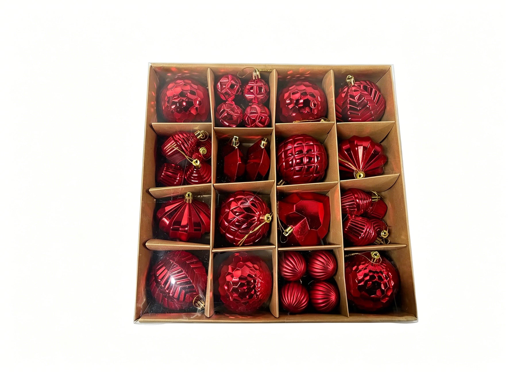Ju7cer Lot de 40 boules de Noël, pour décoration de sapin de Noël et décoration de fêtes, rouge