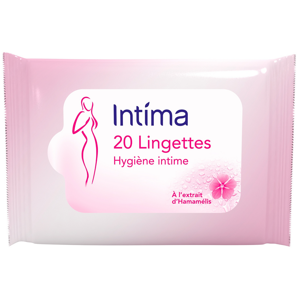 INTIMA Lingettes Intimes à l'Hamamélis Fraîcheur Longue Durée Lot de 20