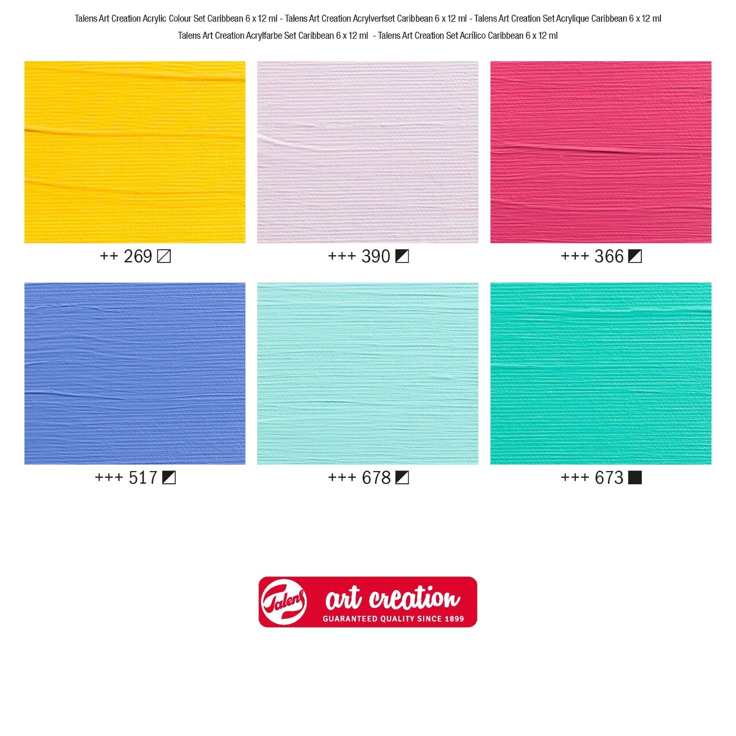 Talens Art Creation Set de peinture acrylique artiste Caraïbes | 6 x 12 ml