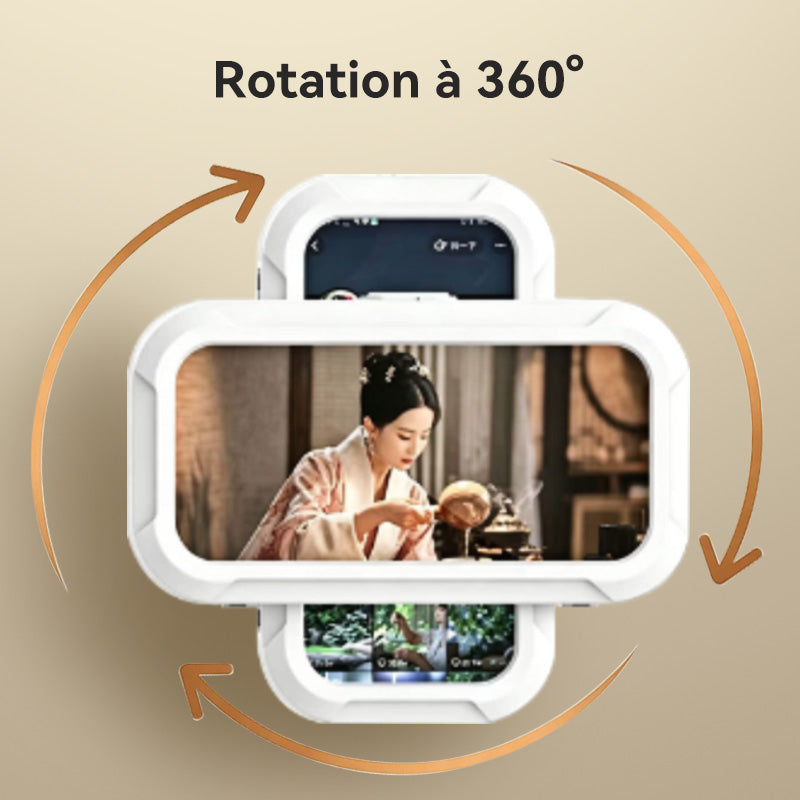 JORDAN&JUDY Boîtier étanche pour smartphone, support étanche rotatif à 360° avec capteur de pression, sans perçage, pour la salle de bains, blanc
