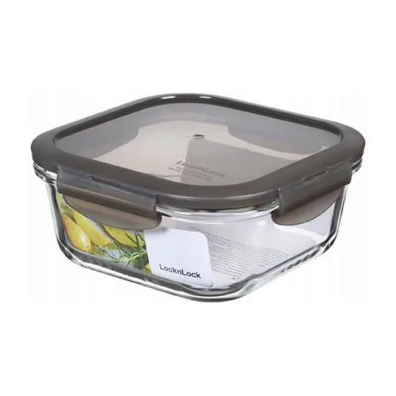 Euro Plat à four carré en verre 750 ml - Couvercle gris