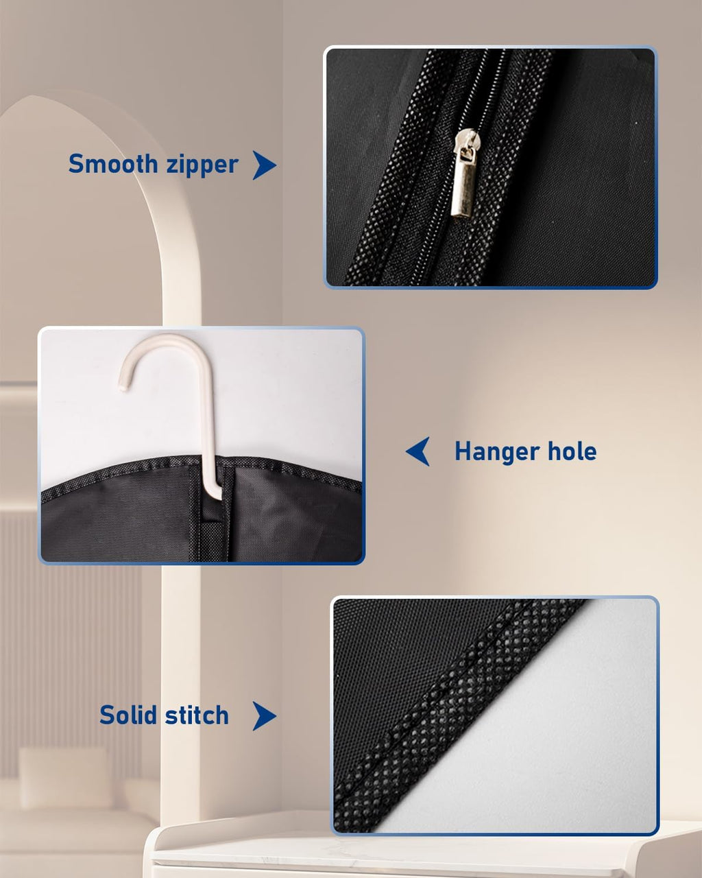 ANQI housses de vêtements de qualité supérieure, lot de 5, 45 pouces