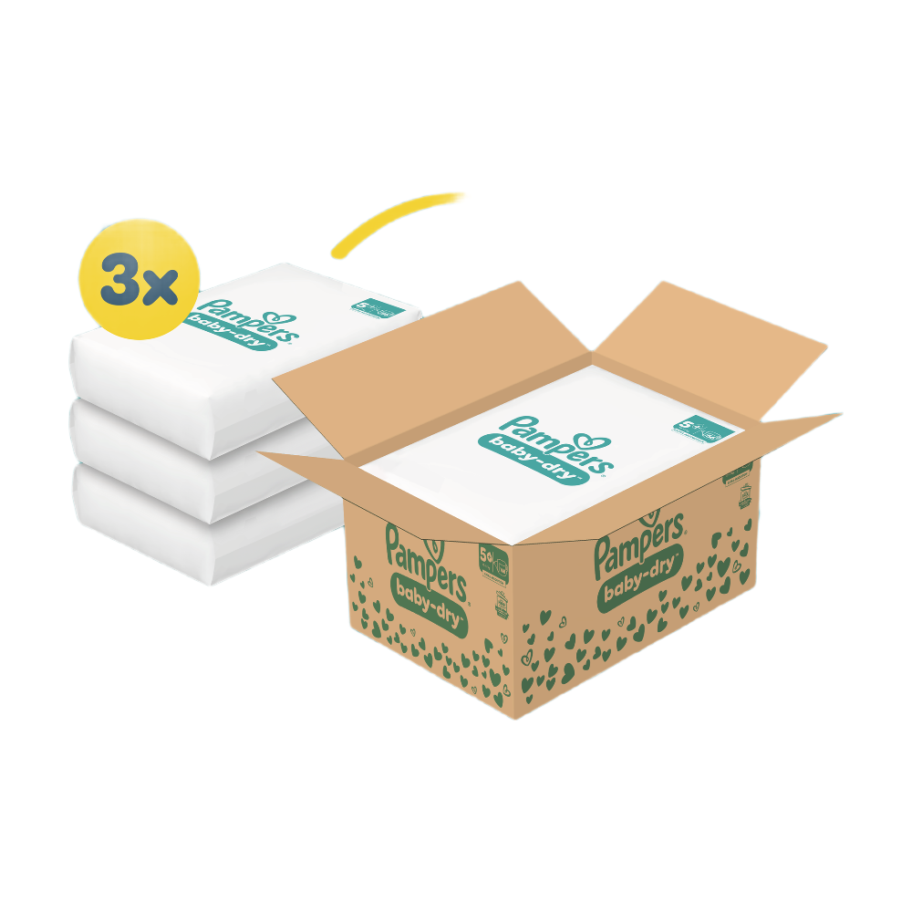 PAMPERS Baby-Dry Pack 1 Mois, Taille 5, 168 couches