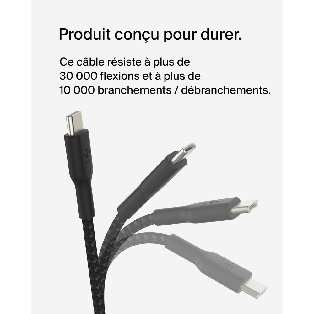 Belkin BoostCharge Câble USB-C vers USB-C tressé 2 m Noir