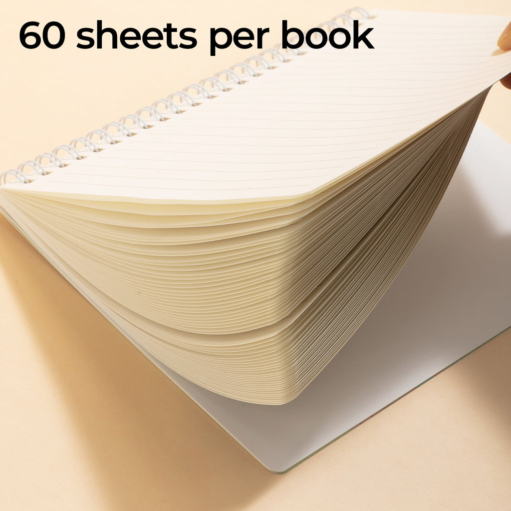 M&G KiKi QUOKKA Lot de 4 carnets à spirale A5, 60 feuilles / 120 pages, papier ligné