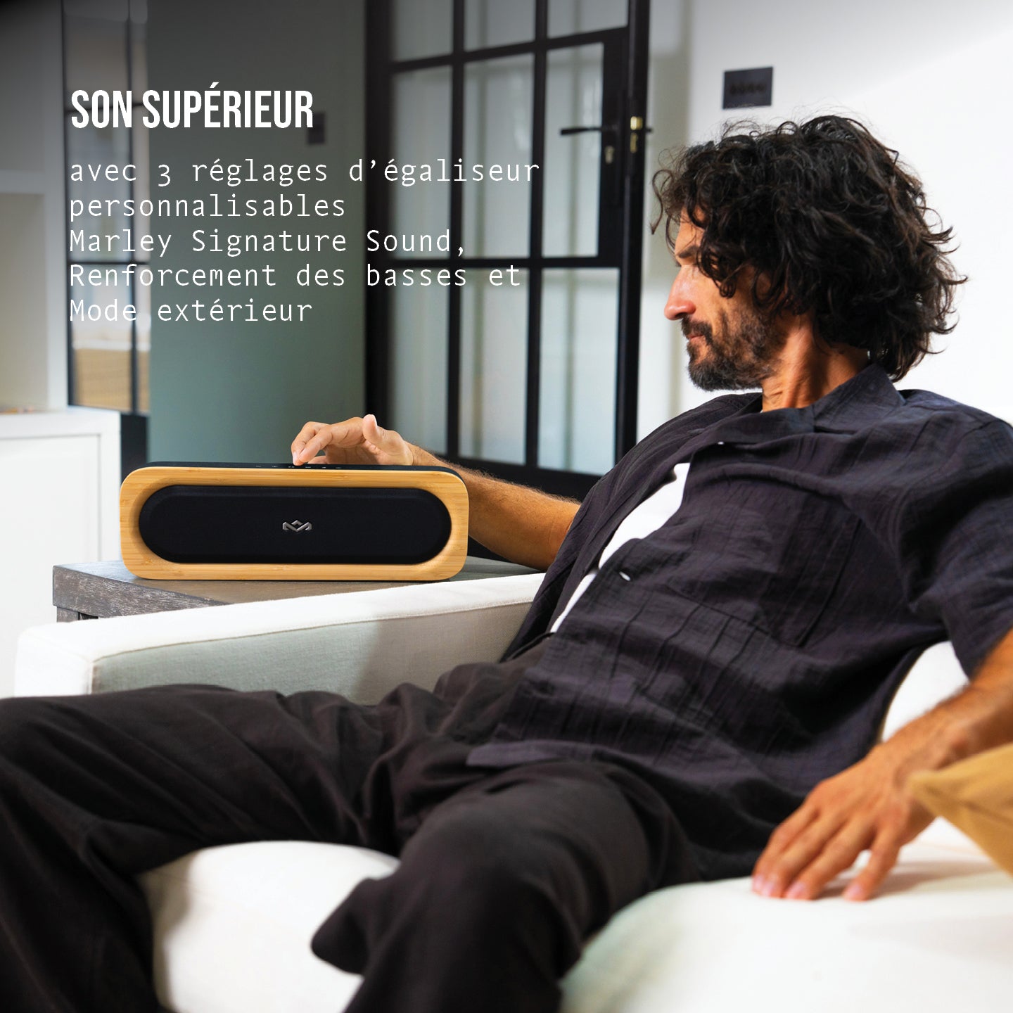 House of Marley Get Together 3 Enceinte Bluetooth portable compatible iPhone iPad Samsung & autres - Noir