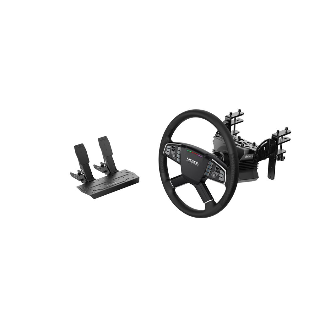 Moza Racing Pack de simulation de camion R5 Truck Driving Simulator pour PC - Inclus Volant et Pédales