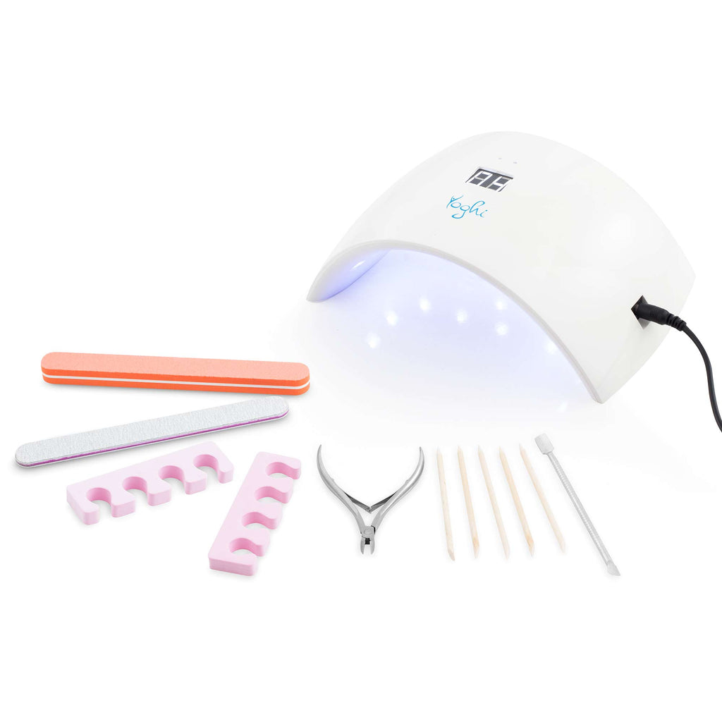 YOGHI Like+ - Kit de Manucure et Pédicure avec Lampe LED 12 W et 12 Accessoires