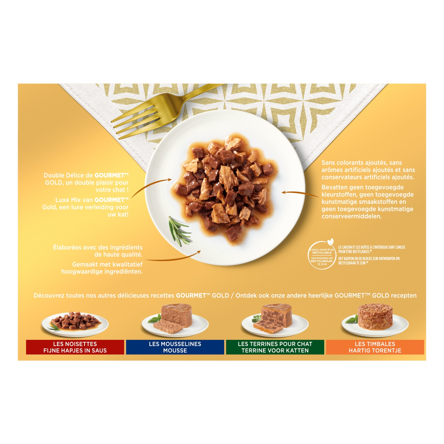 Gourmet Gold Double Délice Nourriture pour Chat Pack Variété - 12 x 85 g