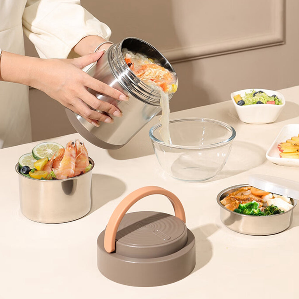 Maxcook Bocal alimentaire isotherme en acier inoxydable 304 pour aliments chauds - Boîte repas thermique sous vide en acier inoxydable, Thermos à soupe étanche