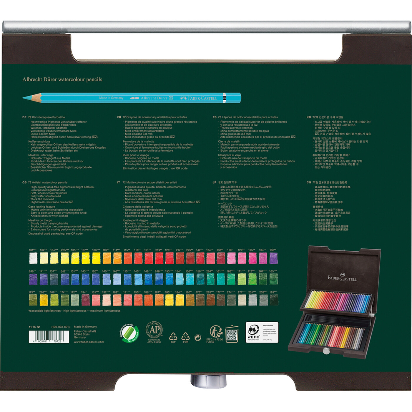 Faber-Castell Albrecht Dürer Lot de 72 crayons aquarellables