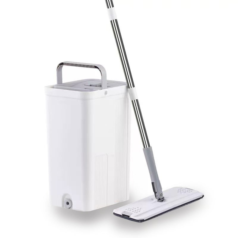 JORDAN&JUDY Ensemble seau et balai, manche long de 123 cm, avec 2 chiffons, blanc