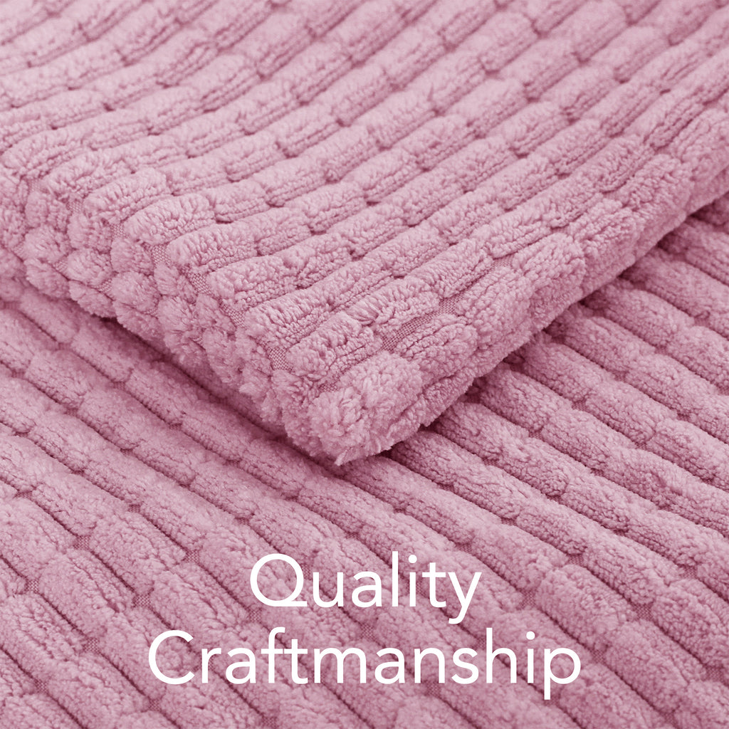 Deconovo Housse de coussin en velours, coloris rose, 45 x 45 cm, 1 pièce