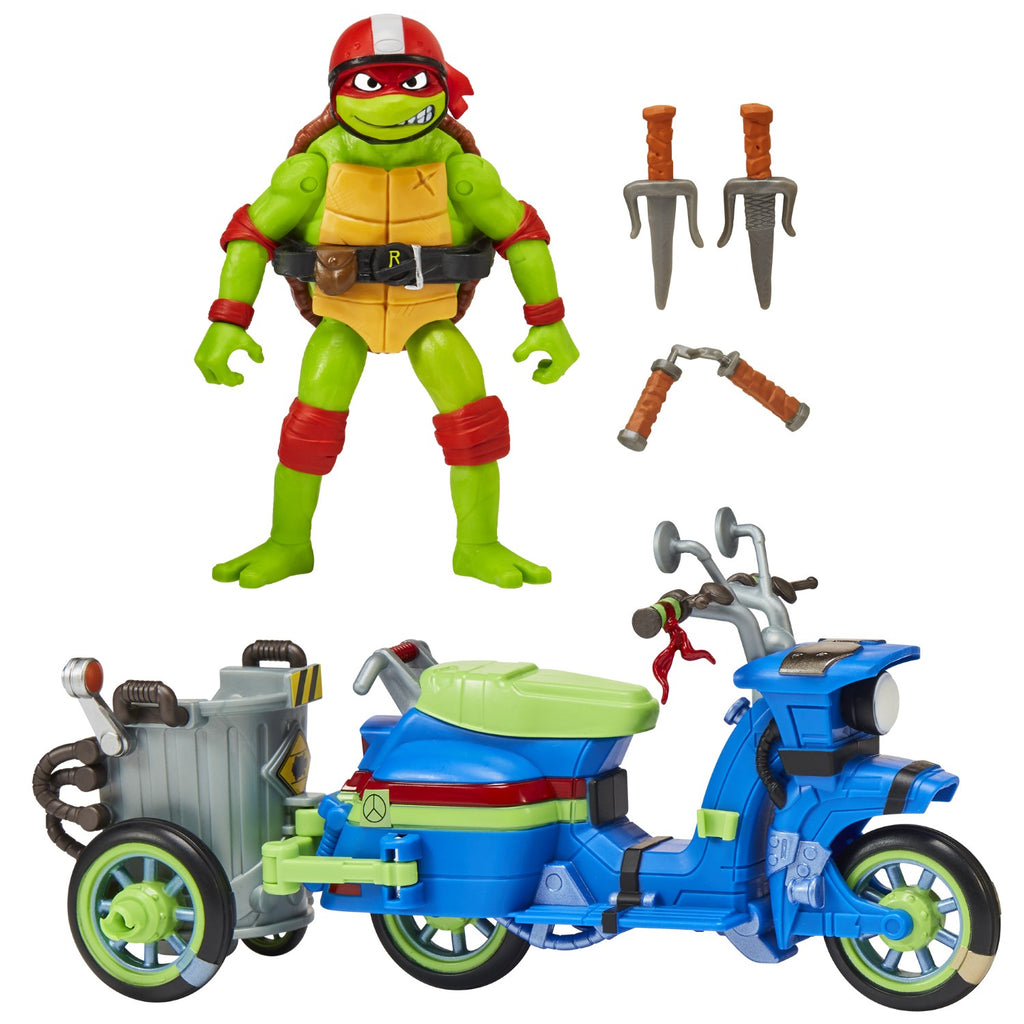 TORTUES NINJA Les Tortues Ninja, Véhicule avec Figurine exclusive de 12 cm, avec fonction combat, Raphael, Jouet pour enfants dès 4 ans, TU8032