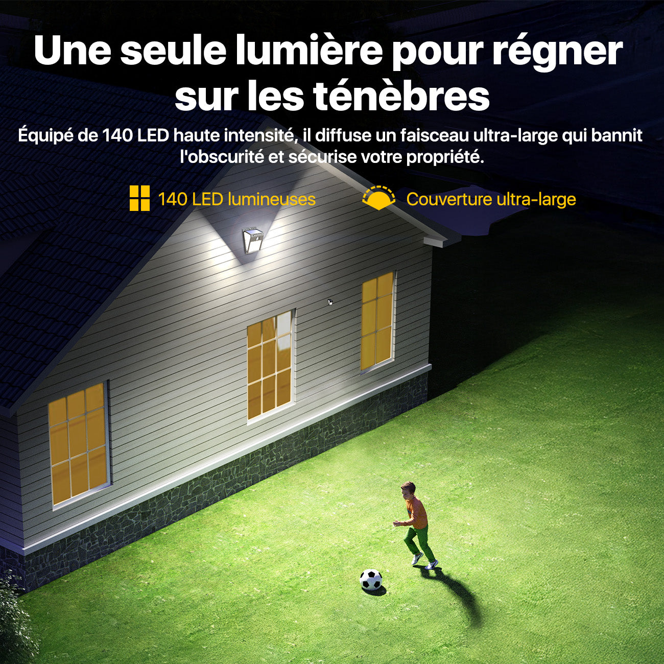 VIVREAL Lampes murales solaires, alimentées par l’énergie solaire, lot de 4, 140 LED, YHM02C, promotion de Nouvel An, idées cadeaux top