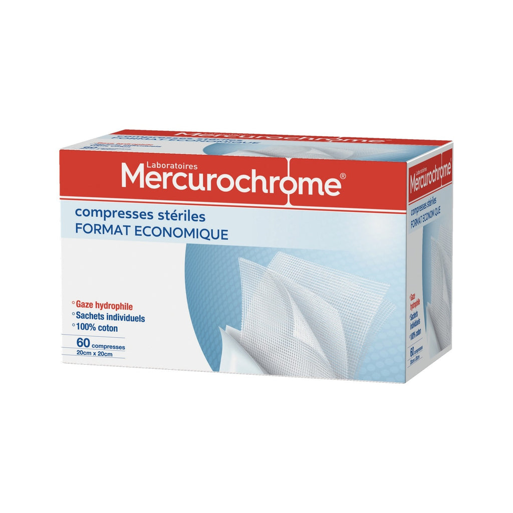 Mercurochrome Pansements Stériles pour Plaies 60 Unités (Lot de 60 Pièces)