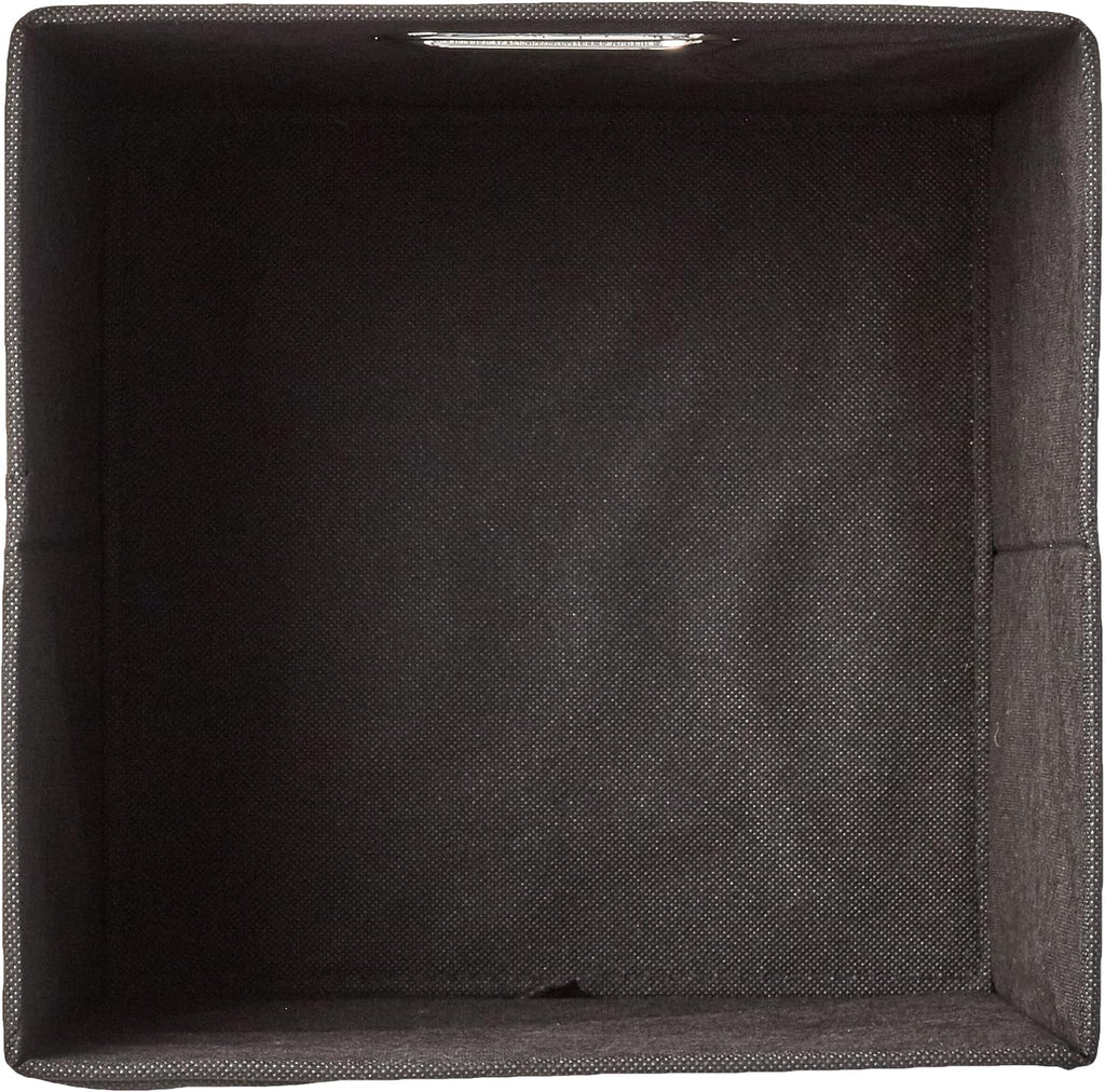 ANQI Lot de 6 boîtes de rangement cubes pliables noir - 26,5 x 26,5 x 28 cm