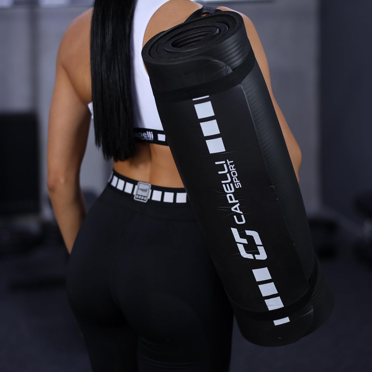 Capelli Sport tapis de sport dimensions : 61×183cm épaisseur : 1.2cm avec sangle de transport, amorti souple avec soutien, convient au fitness et aux entraînements en salle