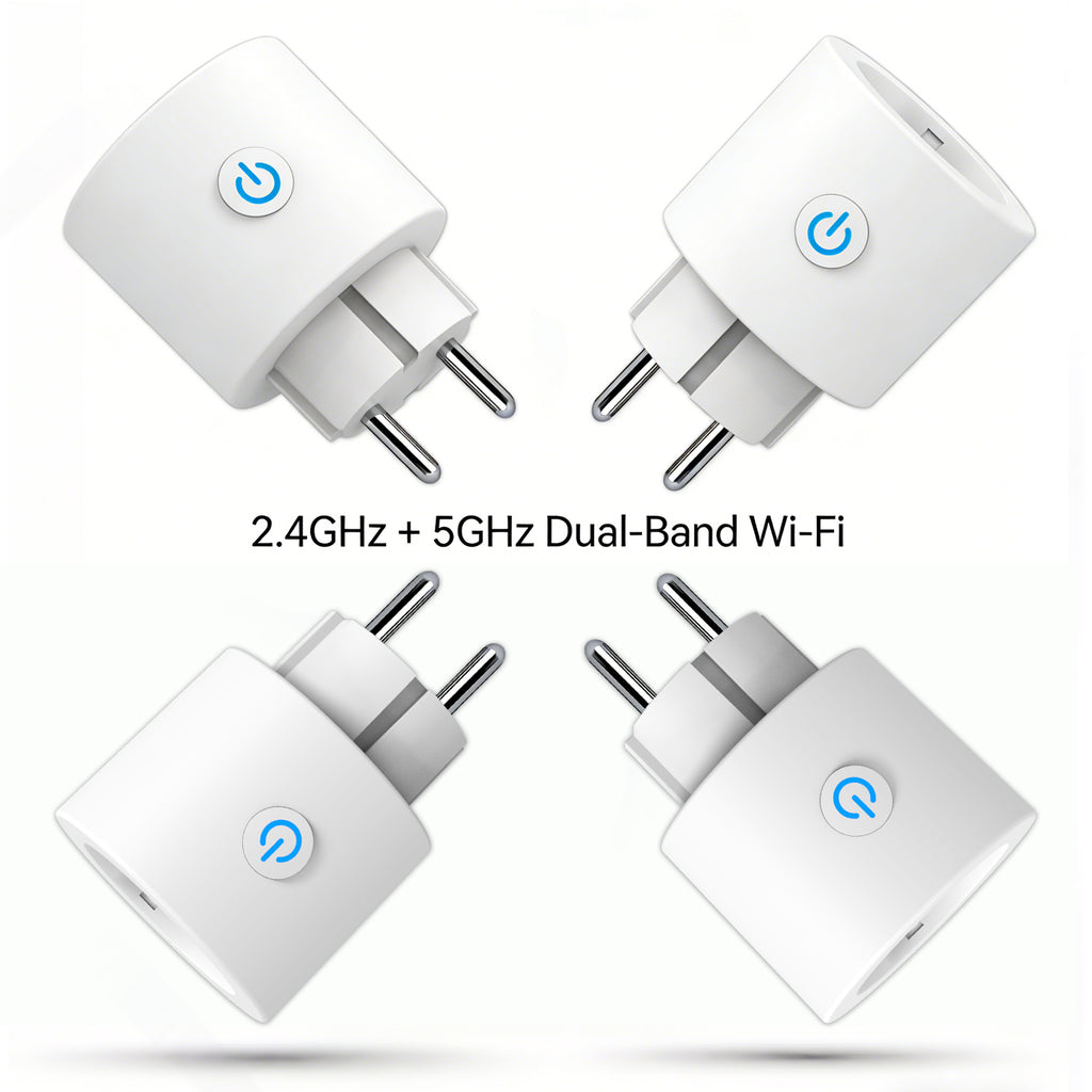 Antela Lot de 4 prises connectées WiFi Alexa 2,4/5 GHz avec mesure de la consommation d'énergie, compatible avec Google Home et application Smart Life