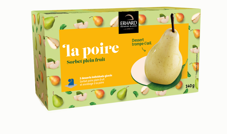 ERHARD Trompe l'œil glacé Poire x2 140g