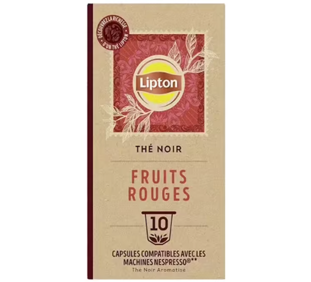LIPTON Capsules Compatibles Nespresso Fruits rouges 10 capsules