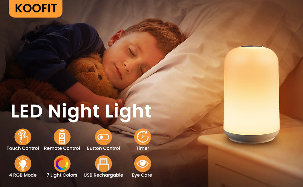 LIFX Veilleuse LED rechargeable avec 12 SMD LED, blanc chaud + 7 couleurs RGB, dimmable en continu, 1 W, 5 V–1 A, ABS + métal, pour chambre et chambre d'enfant