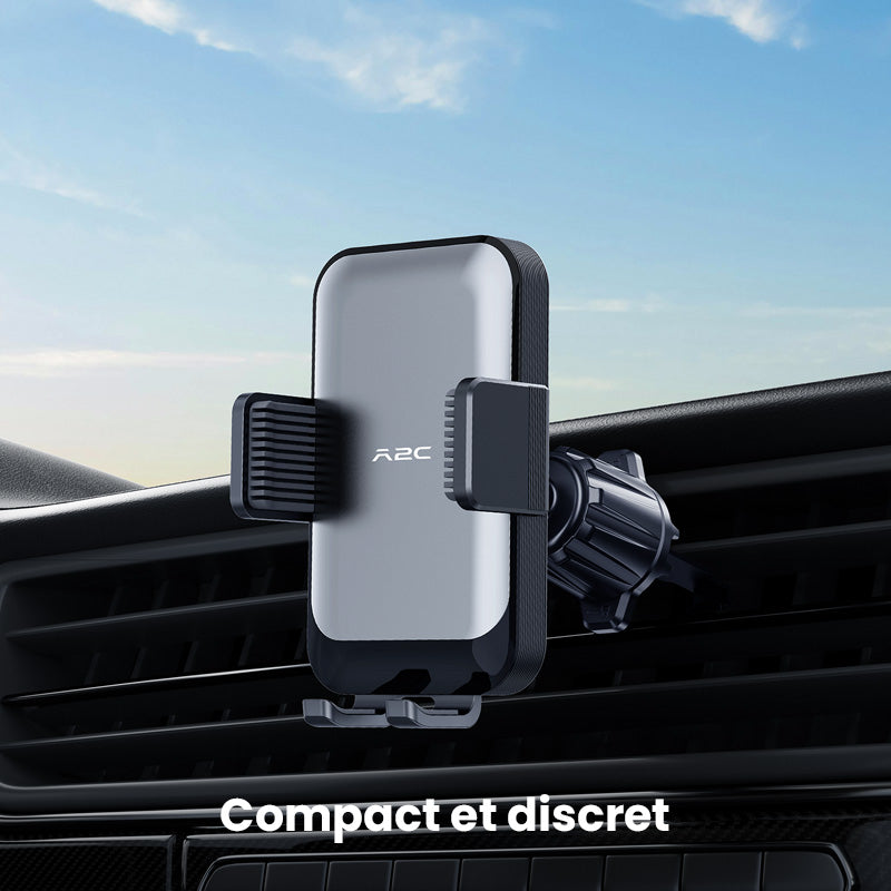 Support de téléphone de voiture à clip pour grille d'aération A2C, double verrouillage, anti-tremblement stable, opération à une main, serrage automatique, conception antidérapante