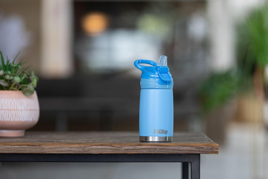 Nuby Gobelet Flip-it en acier inoxydable - Bleu