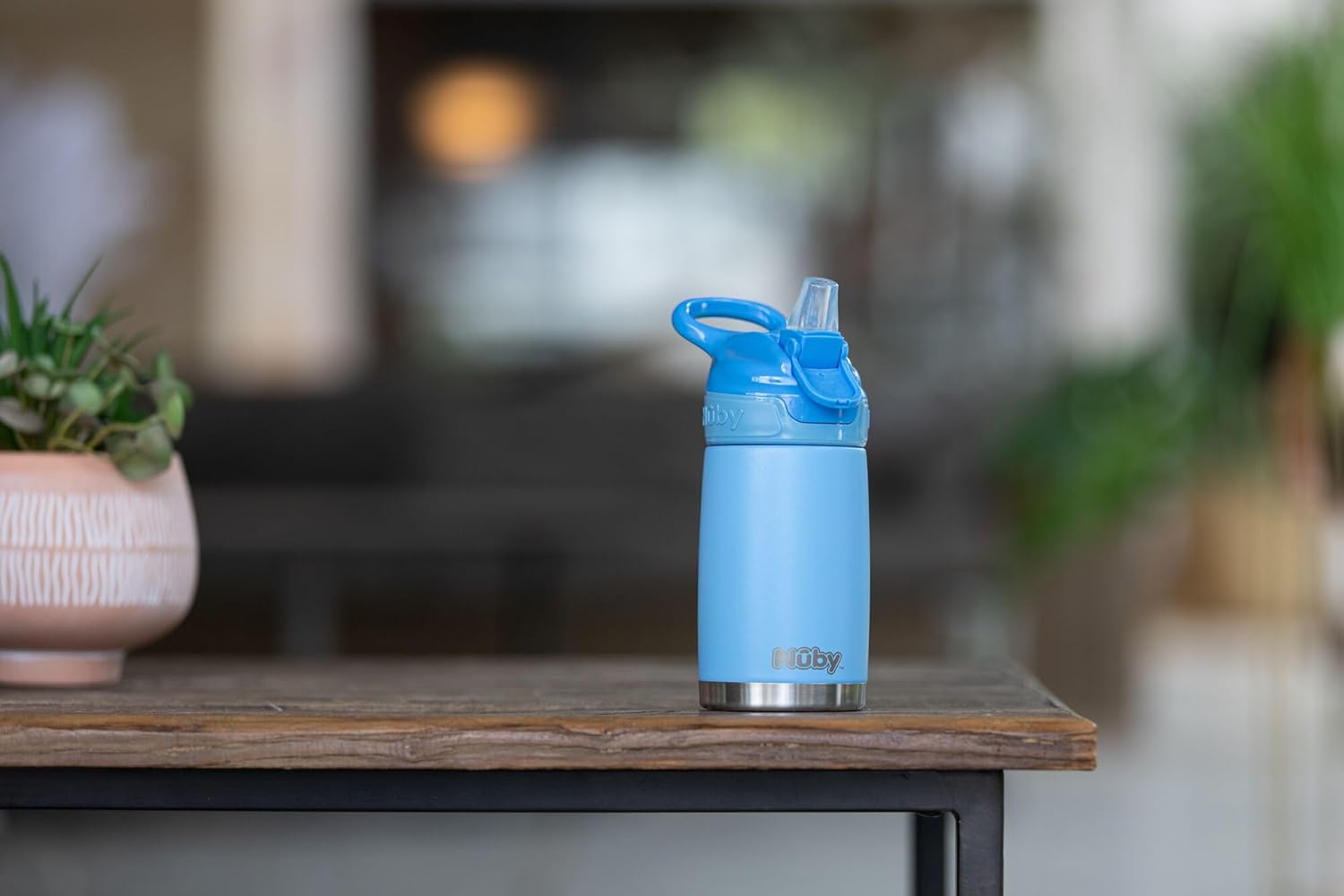 Nuby Gobelet Flip-it en acier inoxydable - Bleu