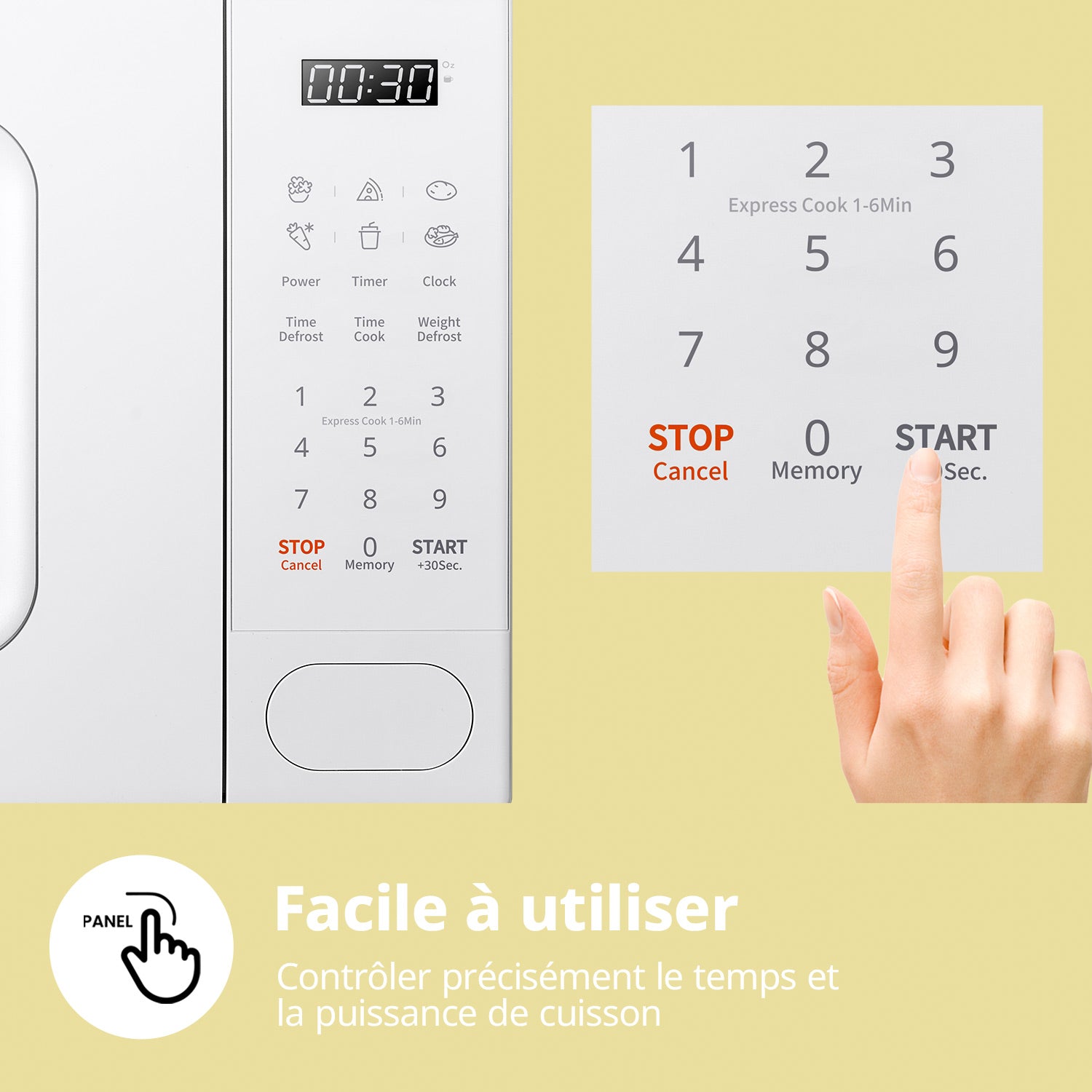 Micro-ondes Numérique COMFEE’ 700W 20L avec 6 Programmes, Cuisson Express, 11 Niveaux de Puissance, Décongélation et Mémoire - Blanc - CM-E202CC(WH)