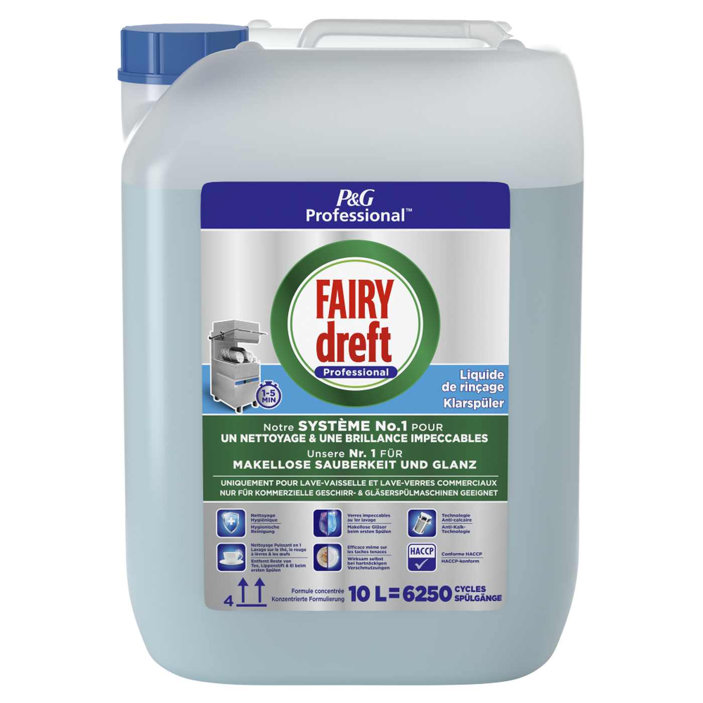 Fairy Liquide de rinçage professionnel pour lave-vaisselle 10L