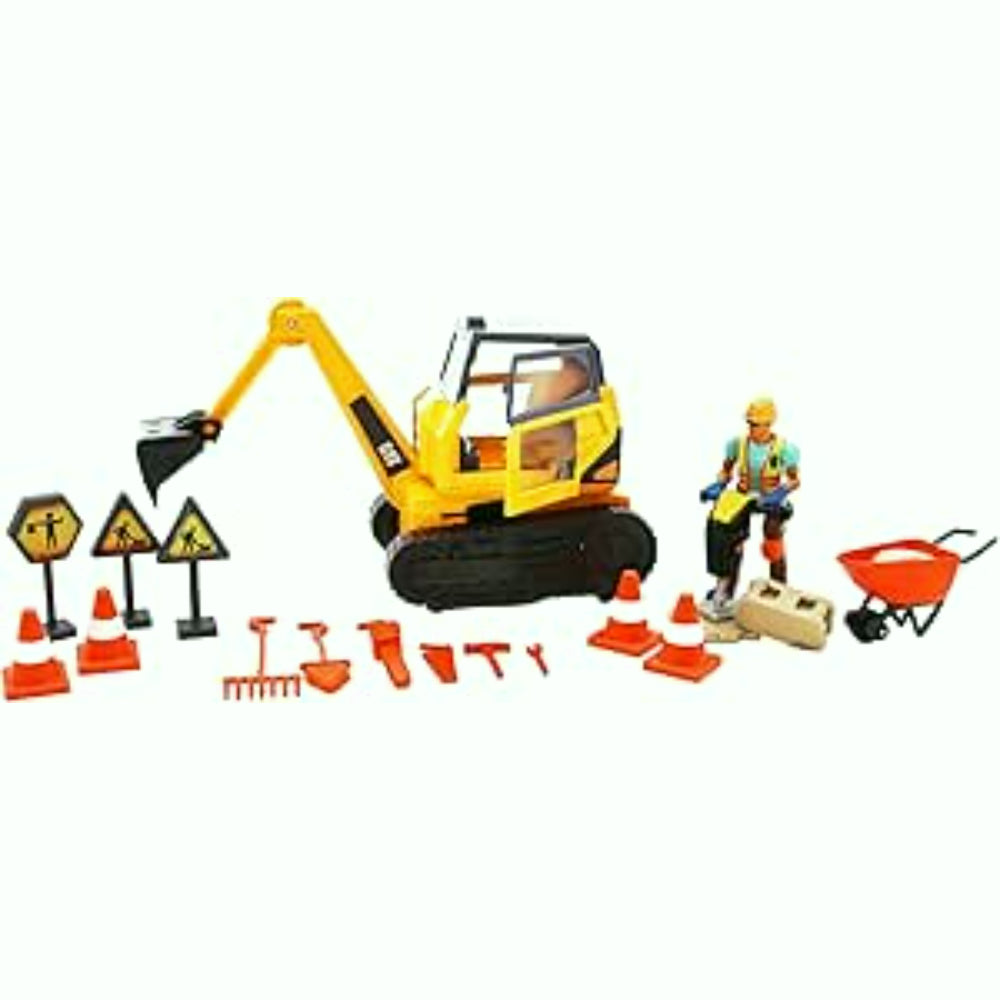 Cat - Workforce - Excavatrice 18 cm + 1 figurine et accessoires