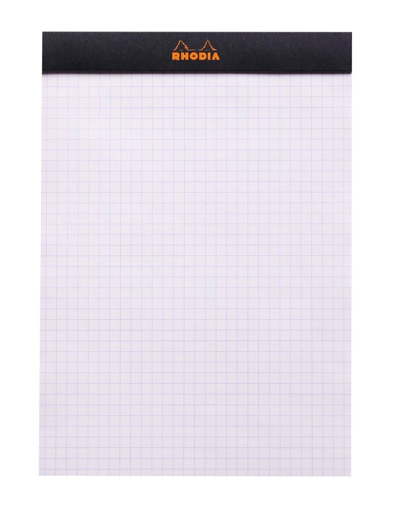 CLAIREFONTAINE Bloc agrafé Rhodia BLACK N°16 14,8x21 cm 80 feuillets petits carreaux 5x5 80 g